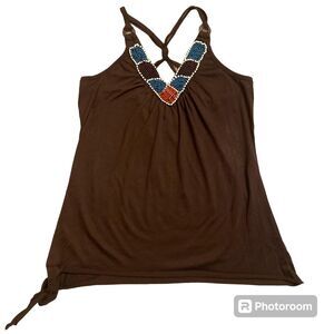 Y2k Bongo beaded boho top
